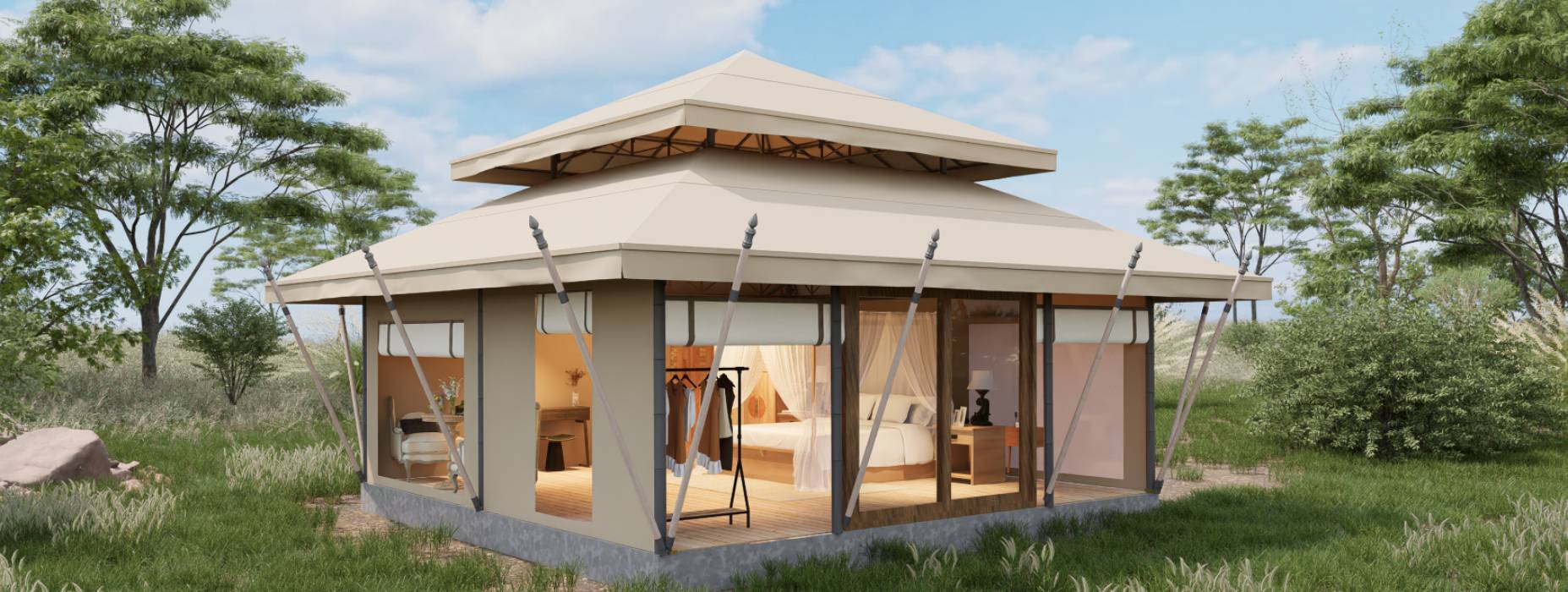 冷水江户外野奢帐篷